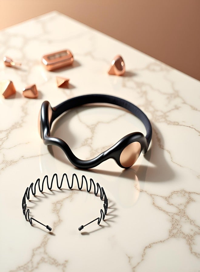 WaigN Black Fashion Metal Wavy Headband Reusable Hair Band Hoop Party Hairpins Headwear Hair Accessories 4 Durable and Deft, Men Women's Fashion Headbands - Image 2