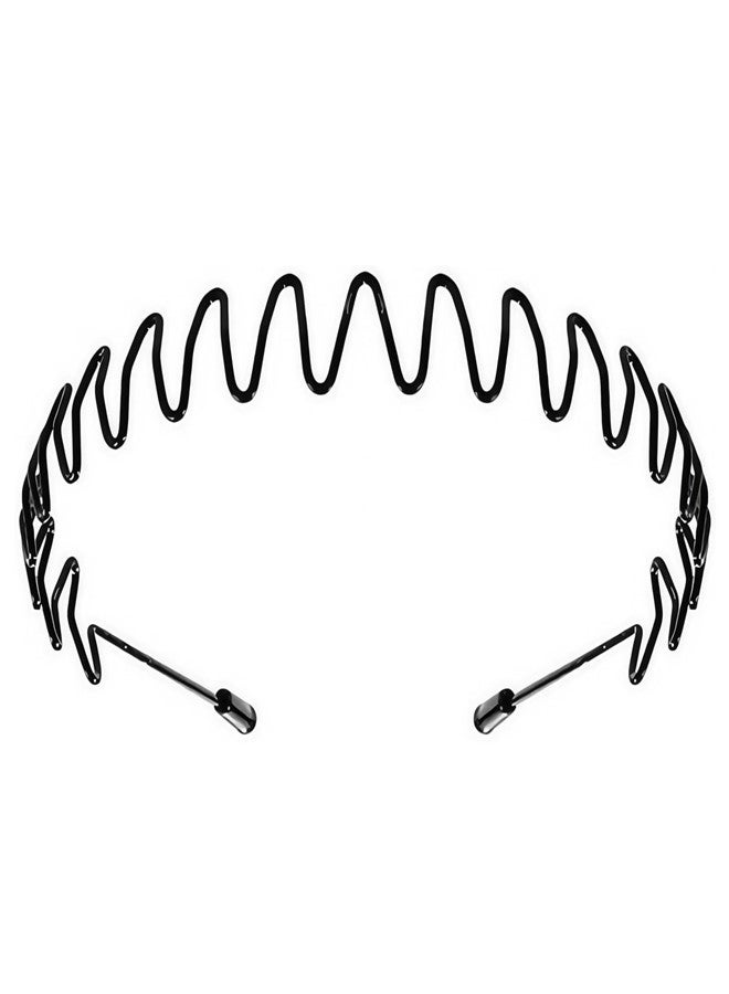 WaigN Black Fashion Metal Wavy Headband Reusable Hair Band Hoop Party Hairpins Headwear Hair Accessories 4 Durable and Deft, Men Women's Fashion Headbands - Image 1