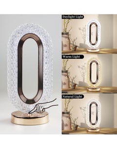 ELTRAZONE Touch Control Crystal Table Desk Lamp, 3-Way Dimmable Light, USB Rechargeable Crystal Diamond Table Lamp, Exquisite Night Stand Light Lamp Beside Lamp for Bedroom Living Room, Decorative Desk Lamp  - Image 3