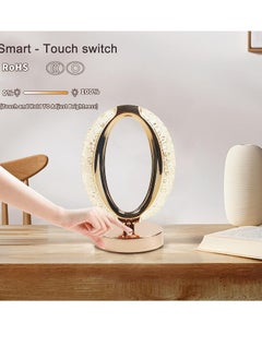 ELTRAZONE Touch Control Crystal Table Desk Lamp, 3-Way Dimmable Light, USB Rechargeable Crystal Diamond Table Lamp, Exquisite Night Stand Light Lamp Beside Lamp for Bedroom Living Room, Decorative Desk Lamp  - Image 2