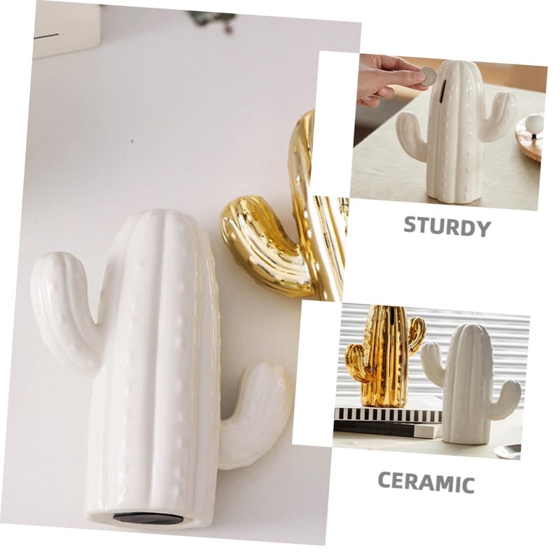 Ceramic Cactus Coin Bank Money Box Cash Storage Container Fun Home Decor Gift - Image 3