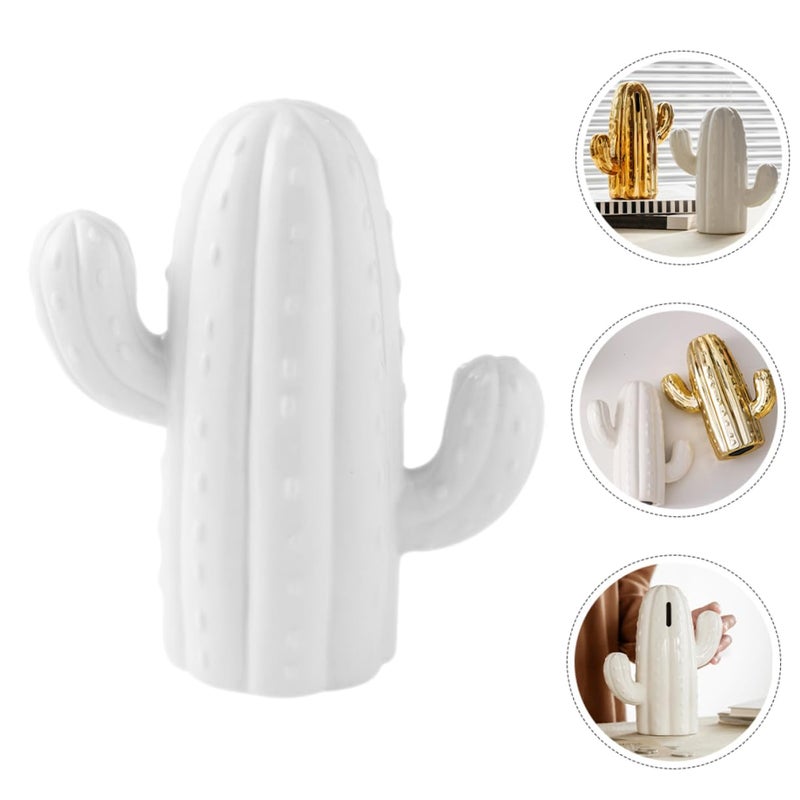 Ceramic Cactus Coin Bank Money Box Cash Storage Container Fun Home Decor Gift - Image 5