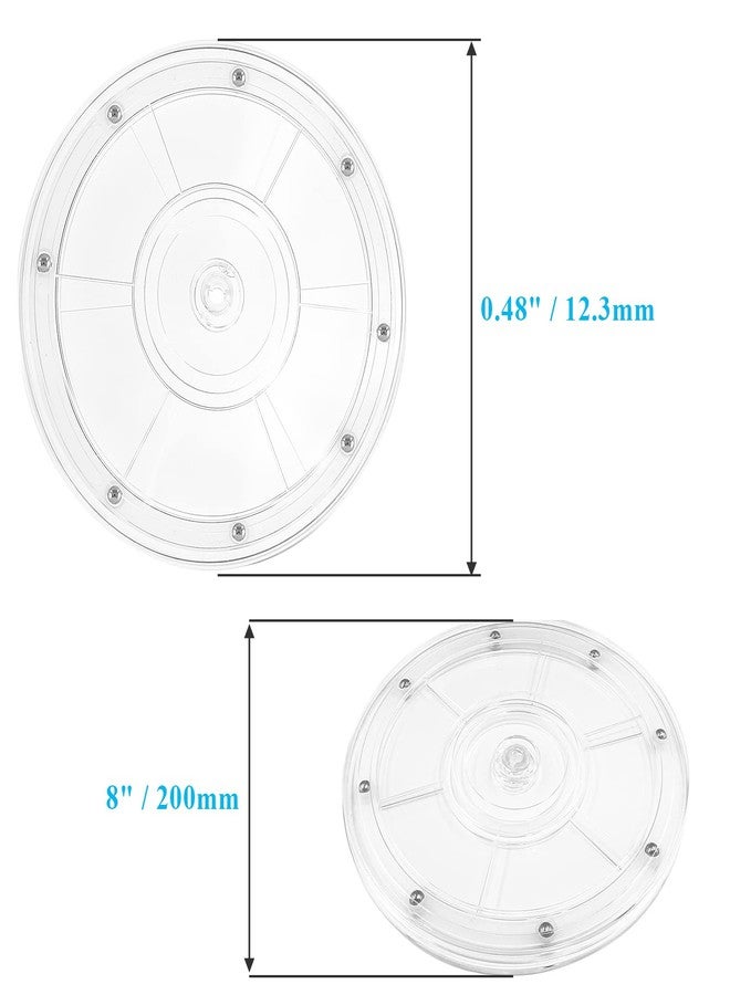 Jersvimc 8 Inch Acrylic Turntable Platter, Transparent Turntable Organizer Round Rotating Plate for Kitchen Pantry Cabinet Desk Rack Spice Cake Cookie Decorating - Image 4
