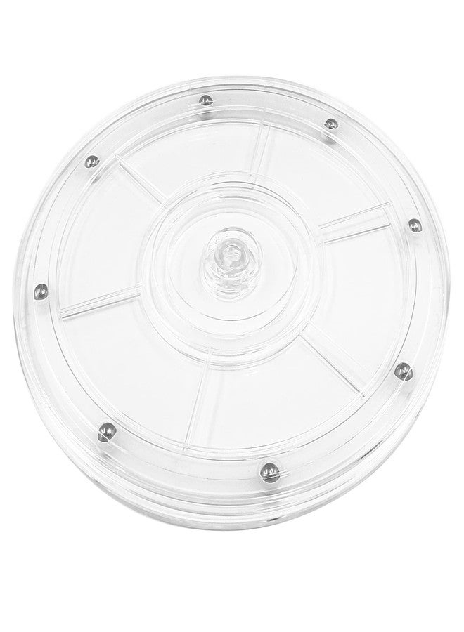 Jersvimc 8 Inch Acrylic Turntable Platter, Transparent Turntable Organizer Round Rotating Plate for Kitchen Pantry Cabinet Desk Rack Spice Cake Cookie Decorating - Image 1