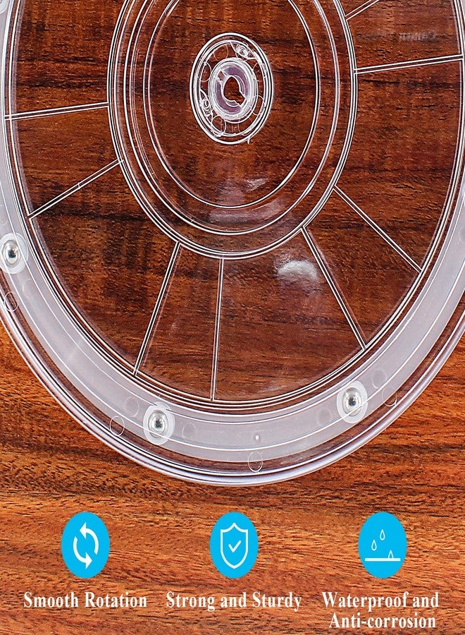 Jersvimc 8 Inch Acrylic Turntable Platter, Transparent Turntable Organizer Round Rotating Plate for Kitchen Pantry Cabinet Desk Rack Spice Cake Cookie Decorating - Image 2