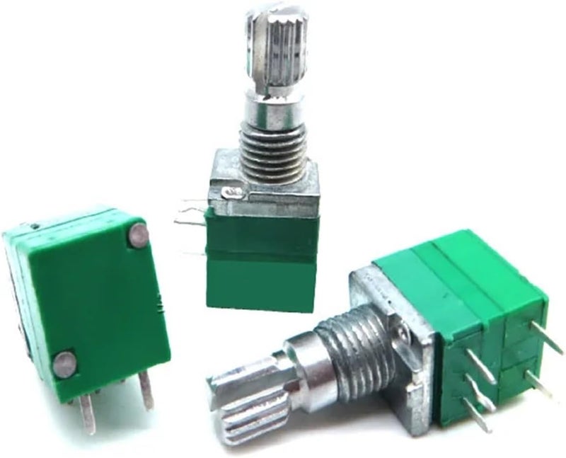 5PCS Audio Amplifier Volume Interphone RD097-B5K/1k/10k/20k/50k/100k 15MM Spline Precision Duplex Potentiometer(100K Ohm) - Image 2