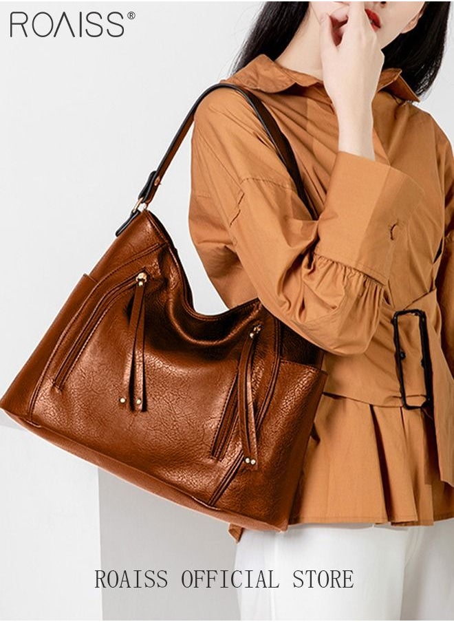 roaiss - Large Crossbody Bags Ladies Shoulder Handbags Purse Set for Women Hobo Totes PU Leather Purses and Handbags Shoulder Bag Vegan Leather Tote - Image 1