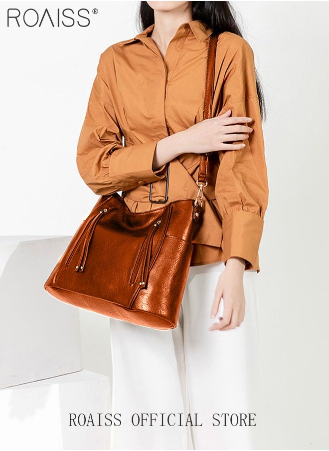 roaiss - Large Crossbody Bags Ladies Shoulder Handbags Purse Set for Women Hobo Totes PU Leather Purses and Handbags Shoulder Bag Vegan Leather Tote - Image 1