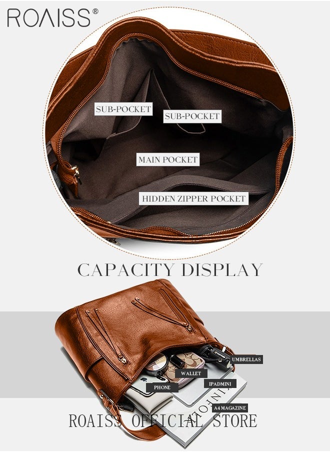 roaiss - Large Crossbody Bags Ladies Shoulder Handbags Purse Set for Women Hobo Totes PU Leather Purses and Handbags Shoulder Bag Vegan Leather Tote - Image 1