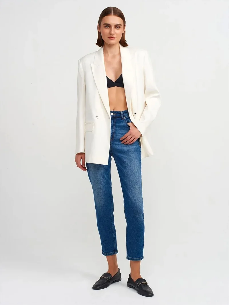 ديلفين DILVIN Women's High-Waist Slim Straight Jeans