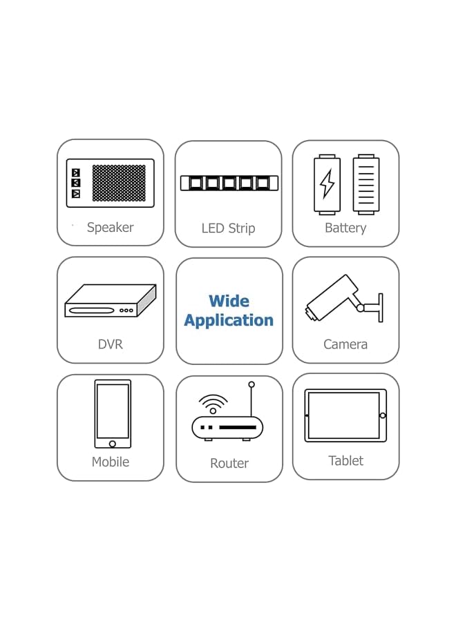 PROMASS promass 12V 2A Power Adapter 18W AC DC 1.5A Charger with Barrel Connector (2.1mm, Center Positive) for Small Household Electronics, Routers, Speakers, Hubs, LED strips and more  - Image 3