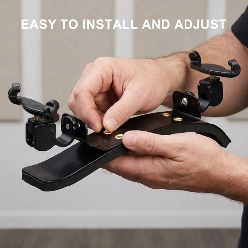 NANYI 4/4 Violin Shoulder Rest, Premium Large Arc aluminum alloy plate skeleton High strength sponge Comfortable violin shoulder pad -Black - Image 3