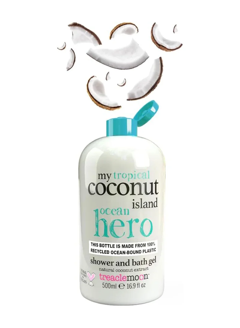 Treaclemoon Treaclemoon Coconut Island Shower and Bath Gel, 500ml | Nourishing Coconut Fragrance | Paraben and Silicone-Free | Effective Cleansing | Long-Lasting Freshness | Dermatologically Tested | Vegan and Cruelty-Free