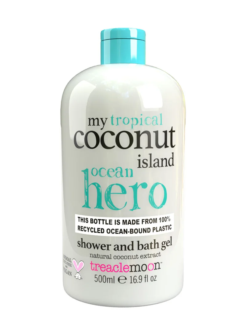 Treaclemoon Treaclemoon Coconut Island Shower and Bath Gel, 500ml | Nourishing Coconut Fragrance | Paraben and Silicone-Free | Effective Cleansing | Long-Lasting Freshness | Dermatologically Tested | Vegan and Cruelty-Free