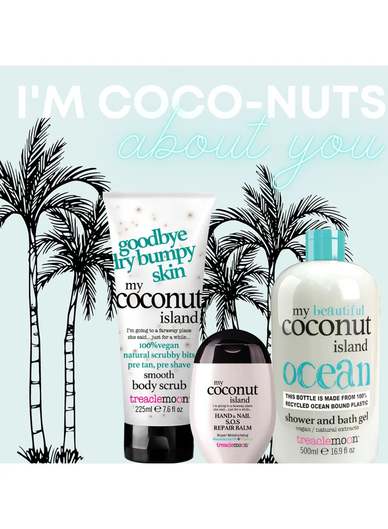 Treaclemoon Treaclemoon Coconut Island Shower and Bath Gel, 500ml | Nourishing Coconut Fragrance | Paraben and Silicone-Free | Effective Cleansing | Long-Lasting Freshness | Dermatologically Tested | Vegan and Cruelty-Free
