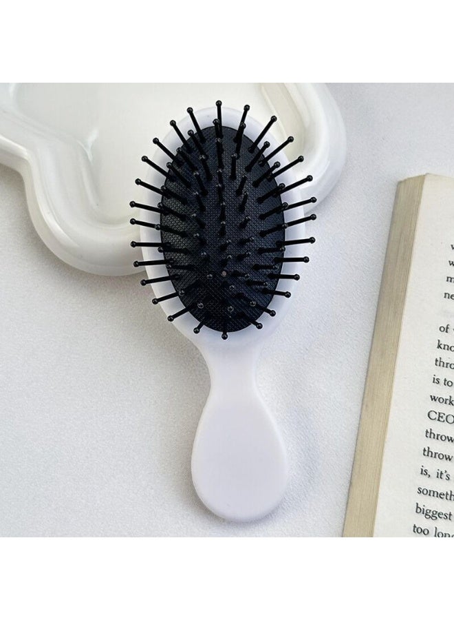 Ucanbe 2pcs Portable Mini Air Cushion Hair Brush - Soft Nylon Bristles for Wet & Dry Hair, Ideal Travel Companion, Perfect Christmas Stocking Gift  White Black - Image 1