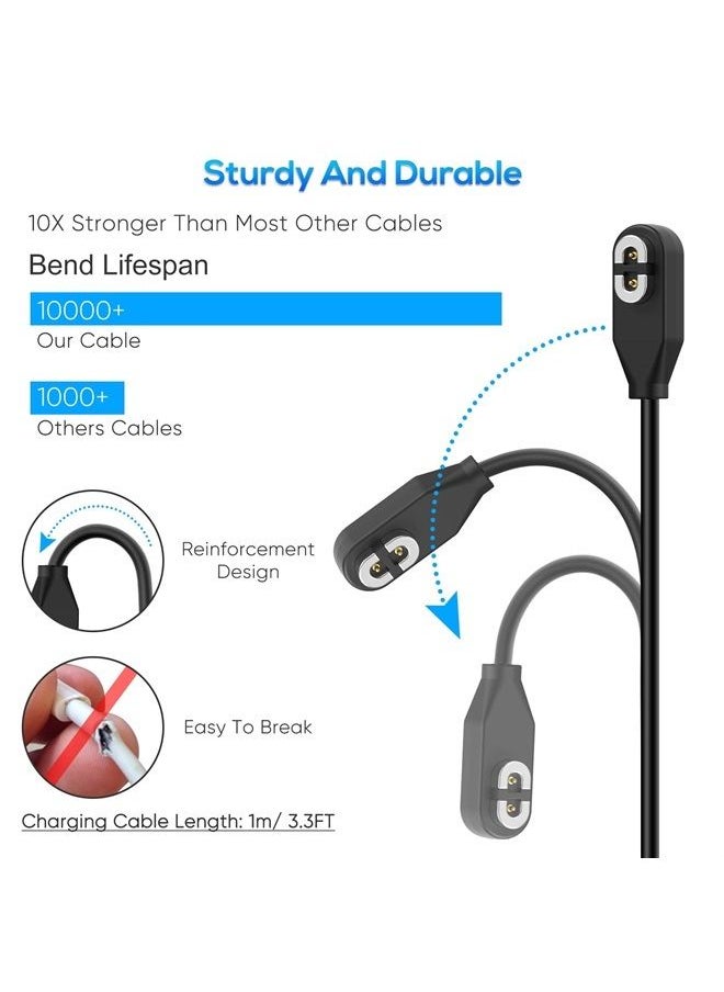 FYOUNG - Charging Cable for Aftershokz Headphones Aeropex AS800 &Shokz Openrun/Openrun Pro/Opencomm/OpenRun Mini with Type C Adapter, 3.3ft USB Magnetic Charger Cord for Shokz Bone Conduction Headphones - Image 1