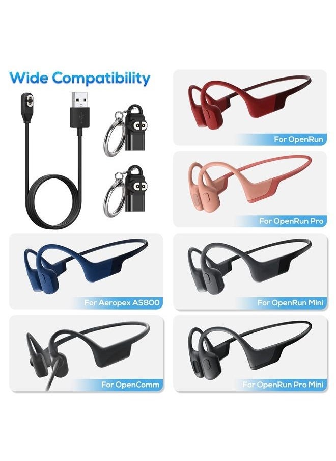 FYOUNG - Charging Cable for Aftershokz Headphones Aeropex AS800 &Shokz Openrun/Openrun Pro/Opencomm/OpenRun Mini with Type C Adapter, 3.3ft USB Magnetic Charger Cord for Shokz Bone Conduction Headphones - Image 1