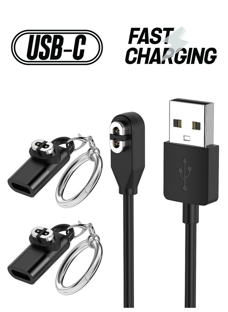 FYOUNG - Charging Cable for Aftershokz Headphones Aeropex AS800 &Shokz Openrun/Openrun Pro/Opencomm/OpenRun Mini with Type C Adapter, 3.3ft USB Magnetic Charger Cord for Shokz Bone Conduction Headphones - Image 1