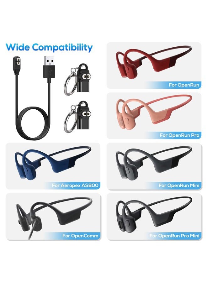 FYOUNG Charging Cable for Shokz Headphones Aeropex AS800 &Aftershokz Openrun/Openrun Pro/Opencomm/OpenRun Mini with Type C Adapter, USB Charger Cord for Bone Conduction Bluetooth Headphones-3.3ft - Image 2