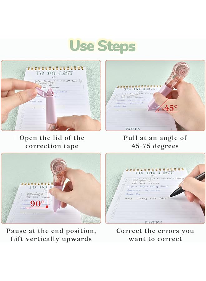 إيروريكس 8 قطع من شريط تصحيح موراندي أقلام تبييض جمالية للتصحيح الفوري سهلة الاستخدام على شكل قلم لتطبيق اللوازم المدرسية المكتبية 1.5 بوصة × 236 بوصة للطلاب والمعلمين - Image 4