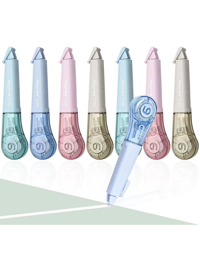 إيروريكس 8 قطع من شريط تصحيح موراندي أقلام تبييض جمالية للتصحيح الفوري سهلة الاستخدام على شكل قلم لتطبيق اللوازم المدرسية المكتبية 1.5 بوصة × 236 بوصة للطلاب والمعلمين - Image 1