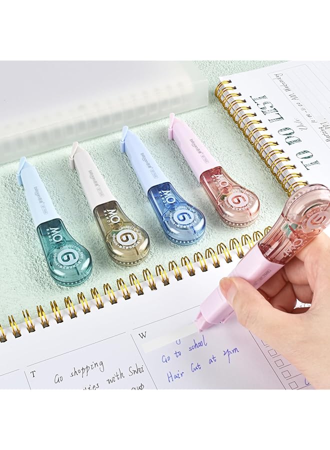 إيروريكس 8 قطع من شريط تصحيح موراندي أقلام تبييض جمالية للتصحيح الفوري سهلة الاستخدام على شكل قلم لتطبيق اللوازم المدرسية المكتبية 1.5 بوصة × 236 بوصة للطلاب والمعلمين - Image 5