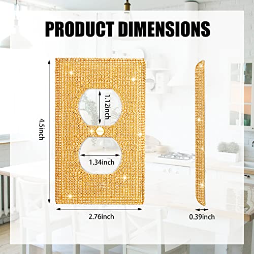 Gaocai Shiny Golden Rhinestones Wall Plates Light Switch Decorative Cover Plate Single Toggle Rhinestones Outlet Covers Wall Plate - Image 2