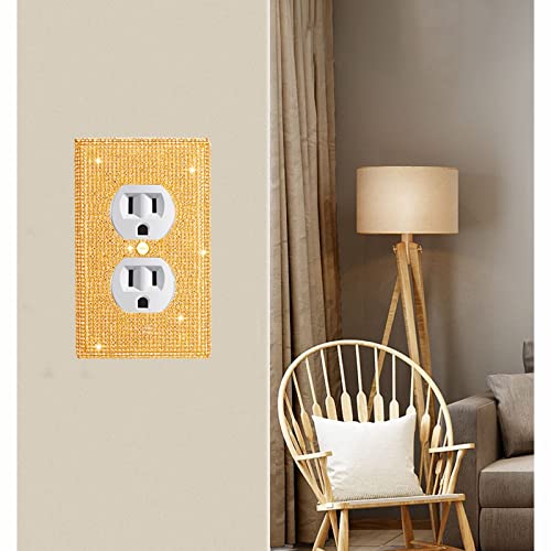 Gaocai Shiny Golden Rhinestones Wall Plates Light Switch Decorative Cover Plate Single Toggle Rhinestones Outlet Covers Wall Plate - Image 3