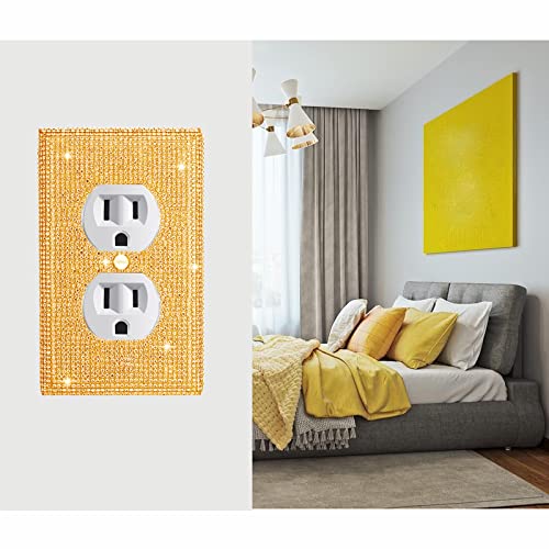 Gaocai Shiny Golden Rhinestones Wall Plates Light Switch Decorative Cover Plate Single Toggle Rhinestones Outlet Covers Wall Plate - Image 5