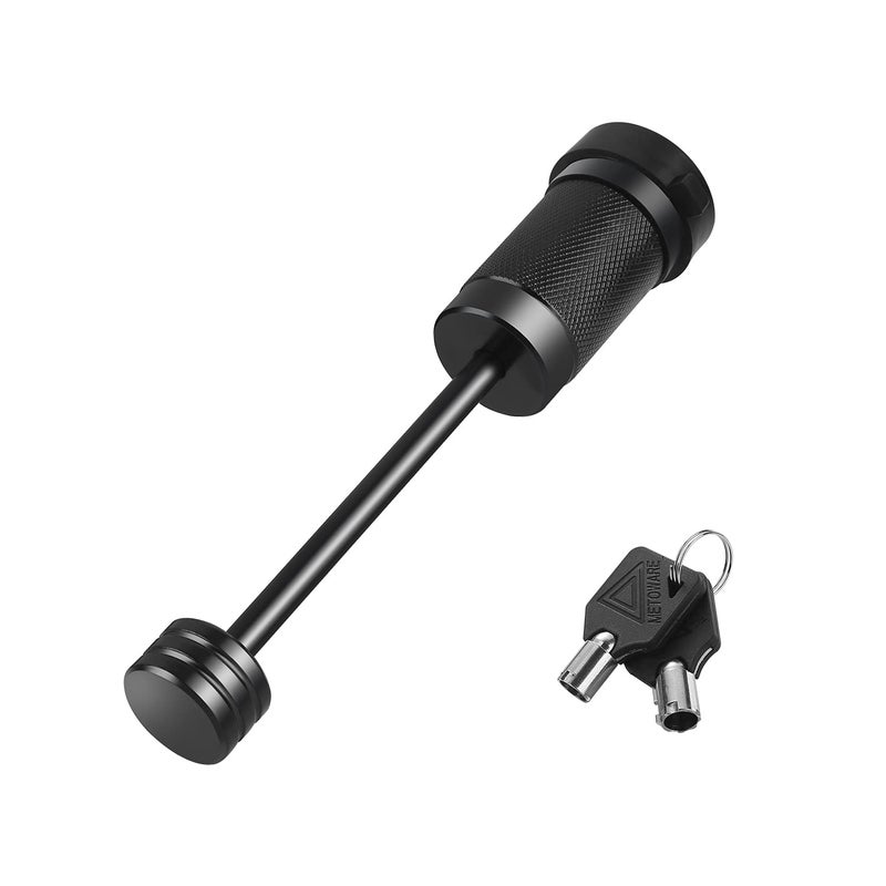 METOWARE Trailer Tongue Coupler Lock 1/4" Dia, 3-1/2" Span, Trailer Hitch Lock for Latch-Type Coupler, Black Trailer Pin Lock for Towing Trailer RV Car Boat Truck (1 Pack) - Image 1