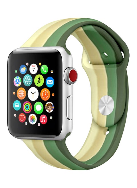Apple Watch Band 41mm 40mm 38mm Stripe Silicone Replacement Band for iWatch Series 7/SE/6/5/4/3/2/1