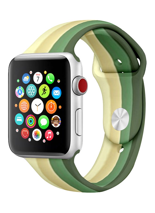 Apple Watch Band 41mm 40mm 38mm Stripe Silicone Replacement Band for iWatch Series 7/SE/6/5/4/3/2/1