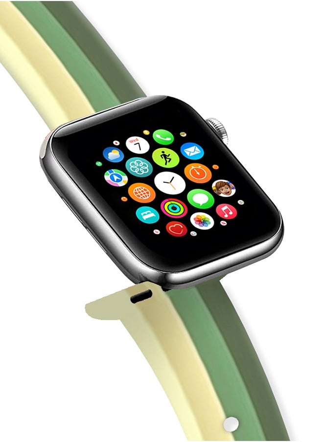 Apple Watch Band 41mm 40mm 38mm Stripe Silicone Replacement Band for iWatch Series 7/SE/6/5/4/3/2/1
