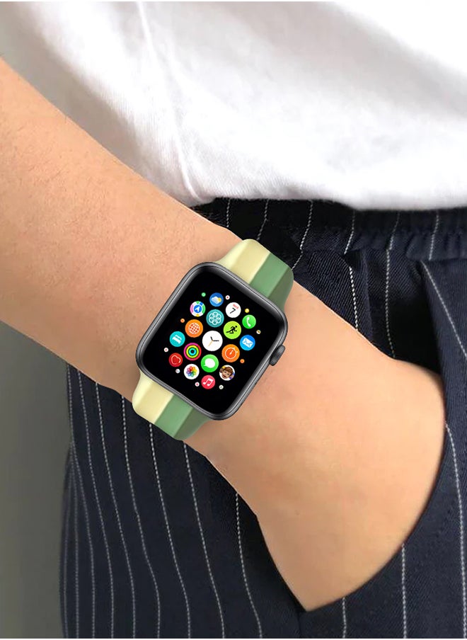 Apple Watch Band 41mm 40mm 38mm Stripe Silicone Replacement Band for iWatch Series 7/SE/6/5/4/3/2/1
