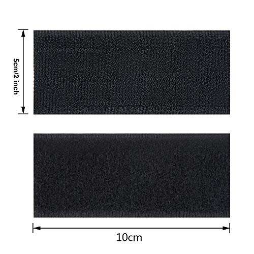 Ywhomal 2 x 4 Inch Hook Loop Strips with Adhesive Square Hook and Loop Tape Heavy Duty Strips Sticky Back Fastener 12 Sets for Holds Picture Frame and Tools (Black, 2x4 inch) - Image 4