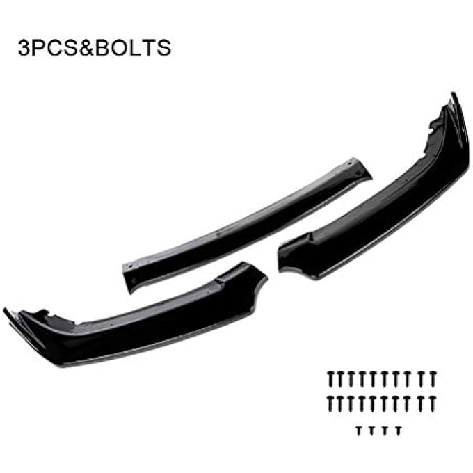 OCPTY 3PCS Glossy Black Car Front Bumper Spoiler Lip fit for 2016-2020 for Honda Civic - Image 3