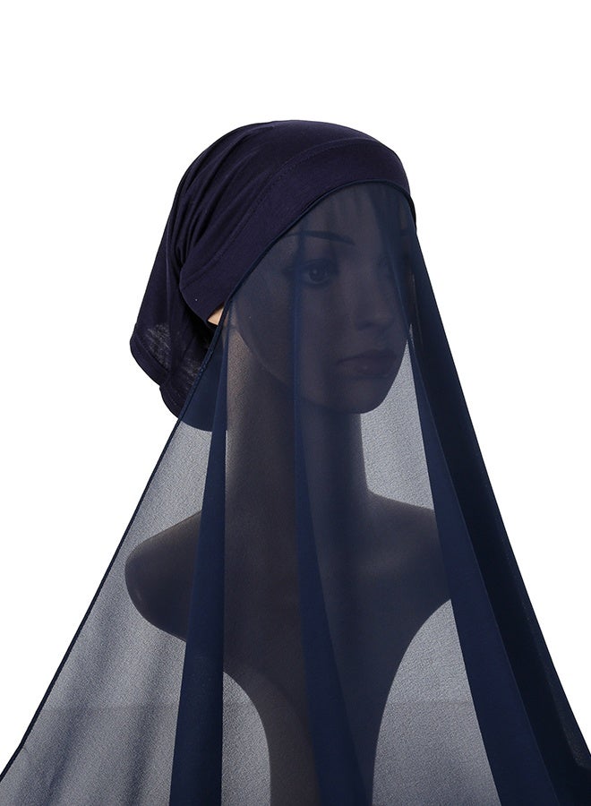 الحجاب الفوري مع كاب المسلمين الشيفون رأس يلف غطاء كامل شال كاب للنساء ملابس يومية - Image 3