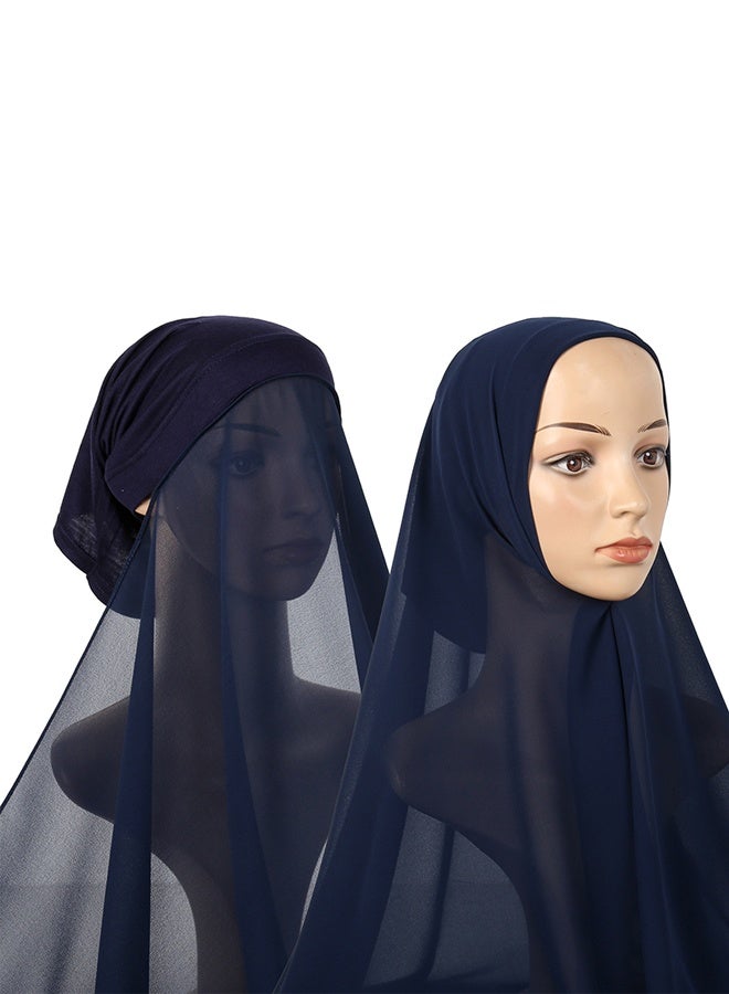 الحجاب الفوري مع كاب المسلمين الشيفون رأس يلف غطاء كامل شال كاب للنساء ملابس يومية - Image 5