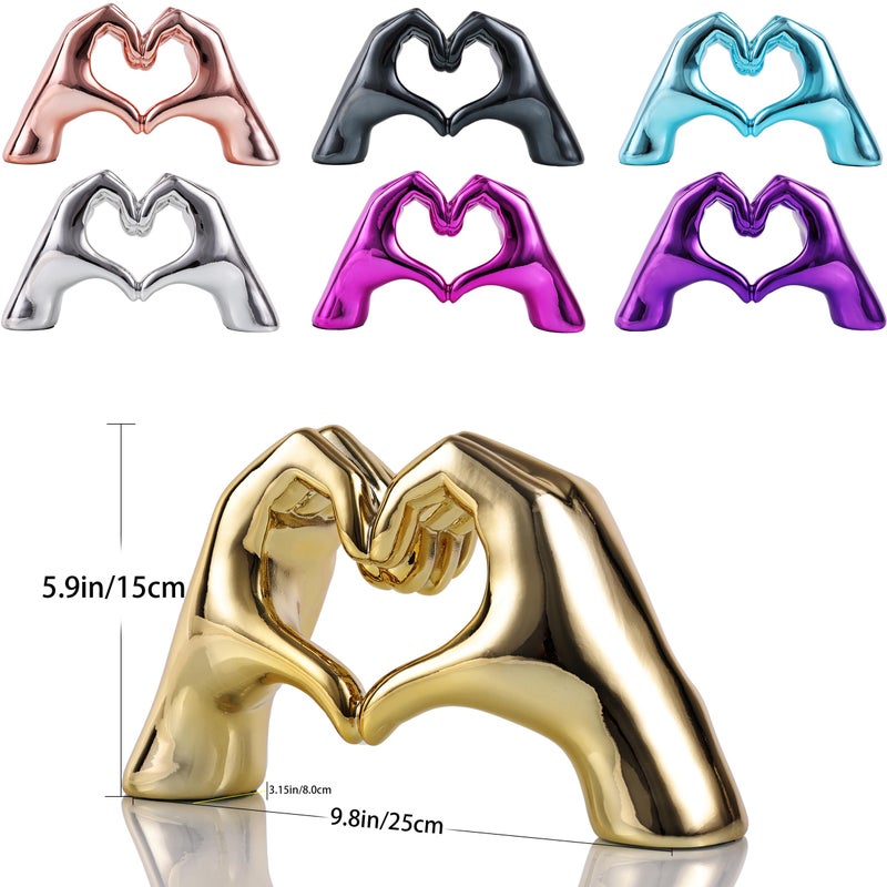 Purple Heart Hands Decor  Love Centerpieces Aesthetic Statue and Sculpture Boho Wedding Accents Decorations  Living Room Bedroom Bookshelf Coffe TableKnick Knacks Home Decor for Shelves para