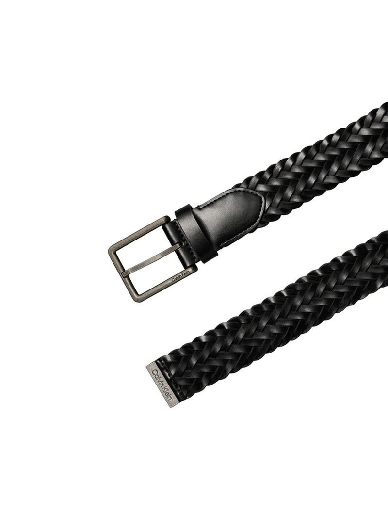 CALVIN KLEIN Braided Full-Grain Leather Belt - Image 2