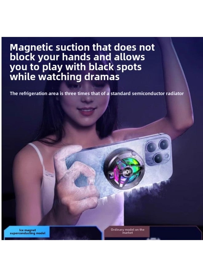 Mobile Phone Radiator Semiconductor Water Cooling Artifact Refrigeration Ice-sealed Back Clip Magnetic Pro Fan For China-Color:Star Live Model [ultra Quiet Cooling]★Overclocking Semiconductor Refrigeration❄Extremely Fast Cooling❄Temperature Digital Display❄Magnetic Back Clip 2-in-1】  - Image 3