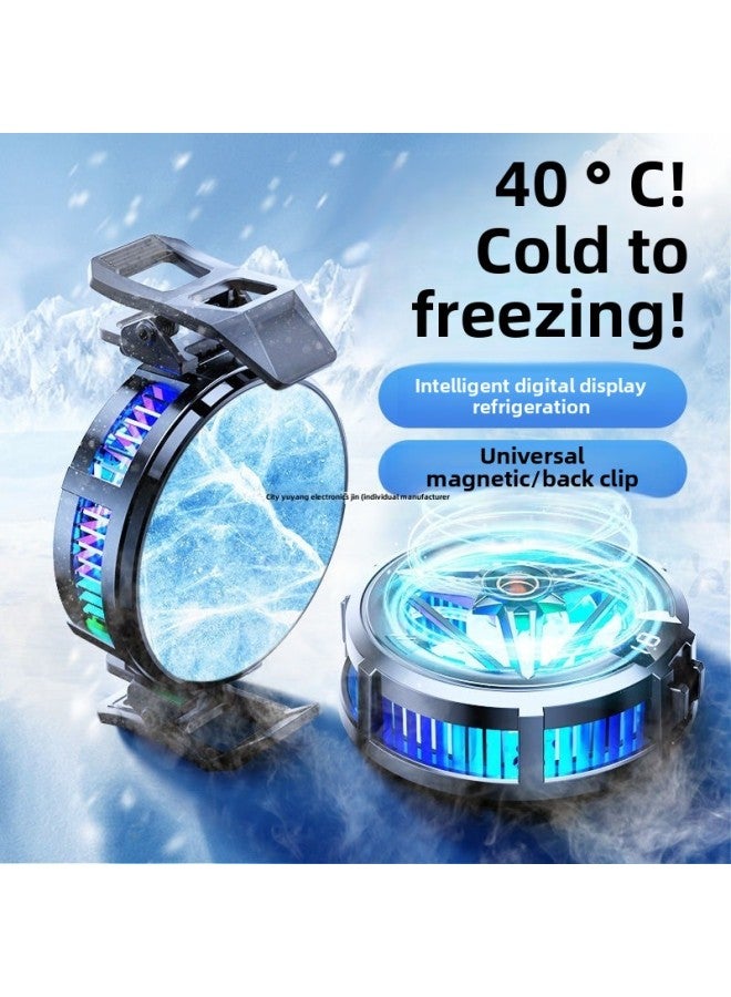 Mobile Phone Radiator Semiconductor Water Cooling Artifact Refrigeration Ice-sealed Back Clip Magnetic Pro Fan For China-Color:Star Live Model [ultra Quiet Cooling]★Overclocking Semiconductor Refrigeration❄Extremely Fast Cooling❄Temperature Digital Display❄Magnetic Back Clip 2-in-1】  - Image 2