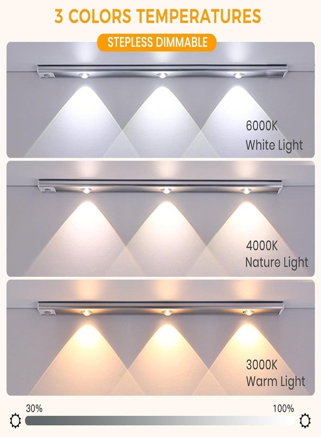 فلاينجو مصباح LED بلاستيكي بمستشعر حركة من FLYNGO، يُركّب أسفل الخزانة، بثلاثة أوضاع ألوان، مع خاصية التعتيم التدريجي، مناسب للخزائن، المطابخ، الخزائن، غرف النوم، والدواليب (40 سم أبيض). - Image 2