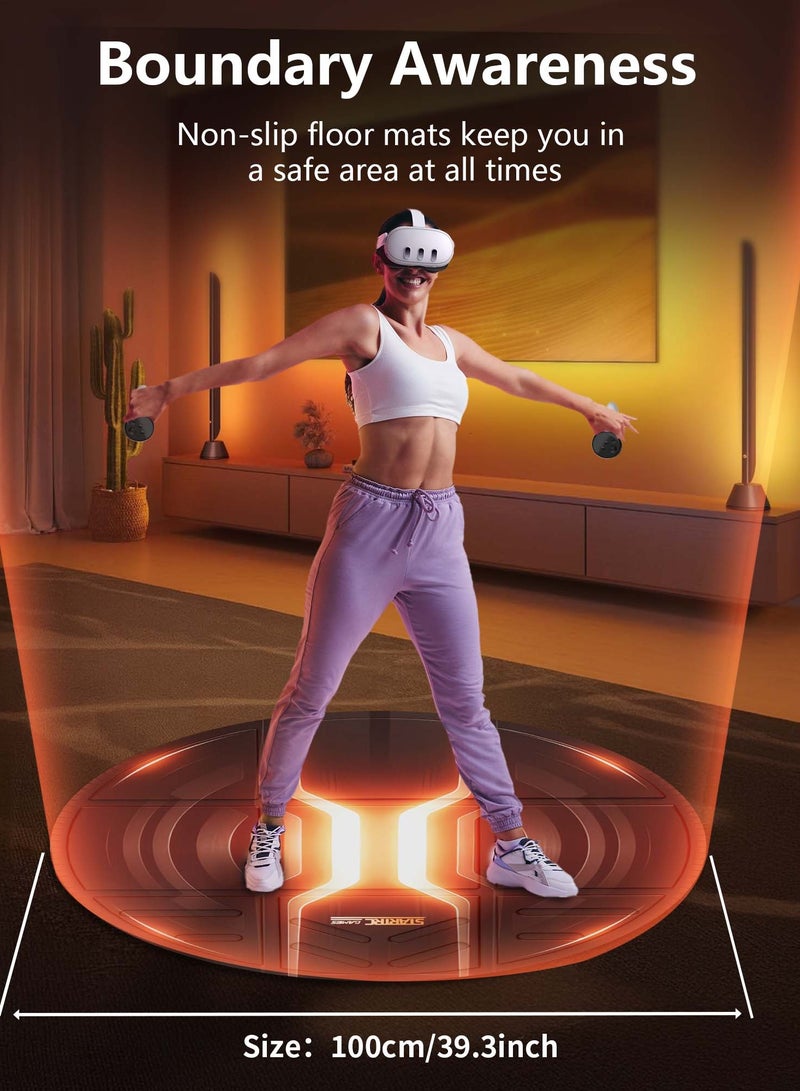 STARTRC GAMES VR Mat - 39.5" Foldable Large Virtual Reality Mat Helps Determine Direction and Position of Your Feet During Game, Upgraded Misty Night Orange, Limited Edition  - Image 2