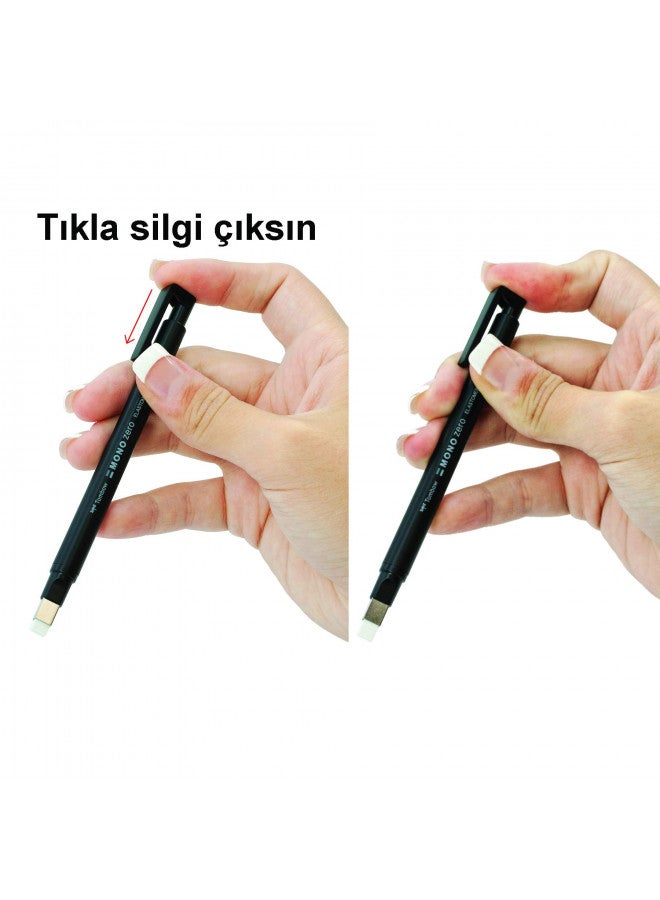 Tombow Holder Eraser, Mono Zero Square Shapre Black (EH-KUS11) - Image 1