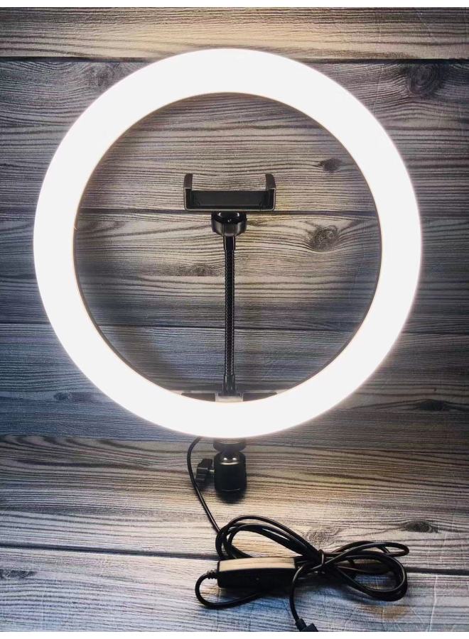 12 Inch Live Beauty Ring LED Lamp 30cm Live Network Red Selfie Mobile Phone Makeup Lighting Lamp Spot-Color:Black - Image 1
