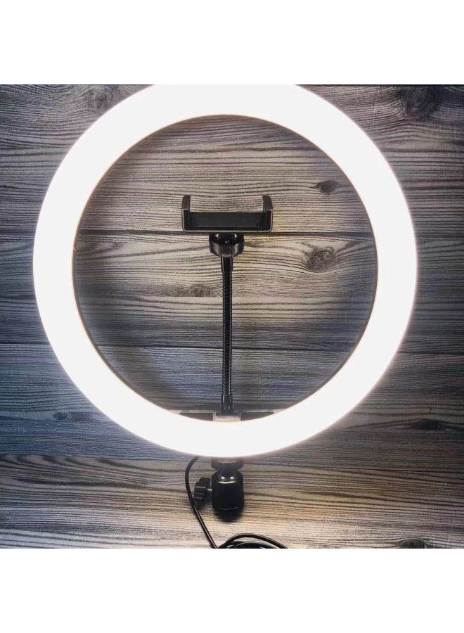 12 Inch Live Beauty Ring LED Lamp 30cm Live Network Red Selfie Mobile Phone Makeup Lighting Lamp Spot-Color:Black - Image 3