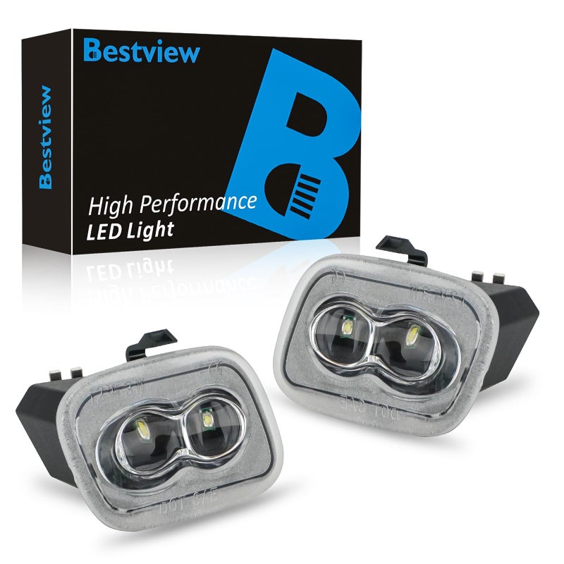 Bestview LED Side Mirror Puddle Light Assembly for Ford 20152021 F150 20172021 F250 F350 Super Duty TruckUnder Mirror Puddle LED Lamp 6000K White Pack of 2