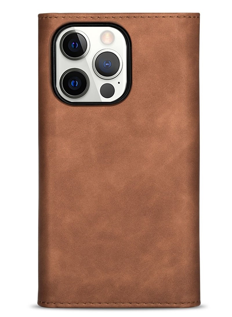 Suteni Flip Cover Leather Protective Hidden Card Slots Phone Case for iPhone - Image 1